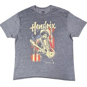 American‎ Classics Jimi Hendrix American Flag Graphic T-Shirt Gray Mens XL